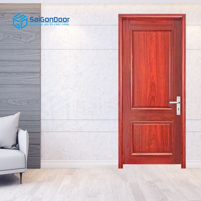 Cửa phòng ngủ đẹp SaiGonDoor được làm từ gỗ tự nhiên